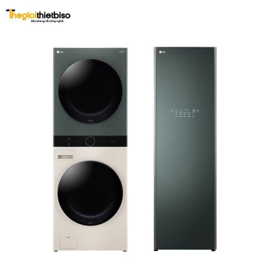 Tháp giặt sấy LG WashTower™ WT2116SHEG và Tủ chăm sóc quần áo LG Styler - Màu xanh lá cây S5GOC