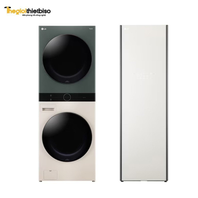 Tháp giặt sấy LG WashTower™ WT2116SHEG và Tủ chăm sóc quần áo LG Styler - Màu be S5BOC